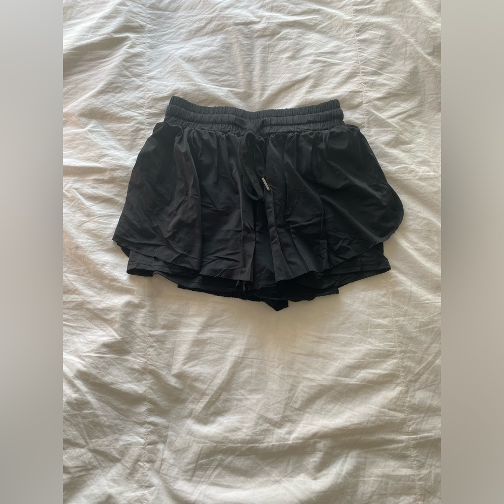 Black athletic flowy shorts